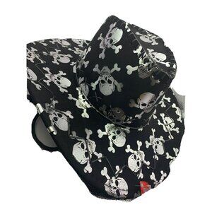 Cowboy Hat Pirate Cosplay Skull & Bones Print Costume One Size Fits Most Adults